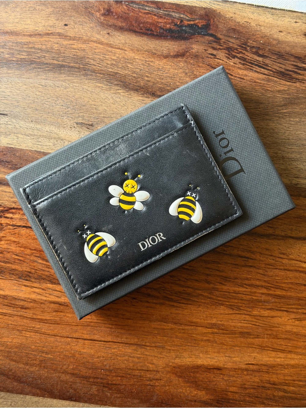 AUTHENTIC Dior x Kaws Card Holder Yellow Bees